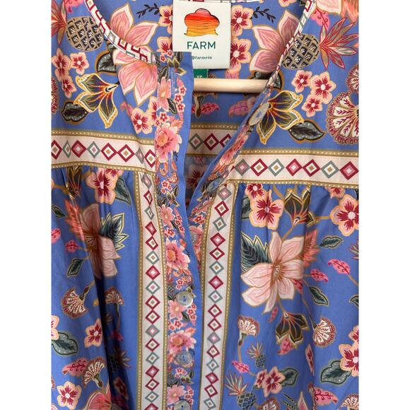 FARM RIO Women's Super Bloom Tapestry Cotton Minidress - Picture 5 of 8